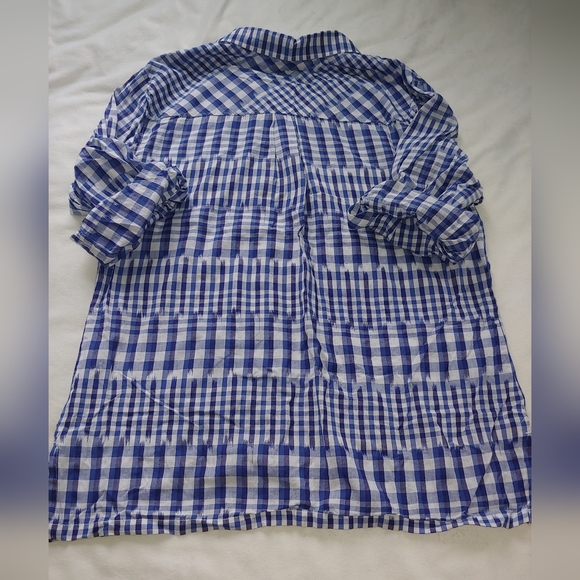 EUC Tommy Bahama Blue & White Ikat Me Not Long Sleeve Popover Blouse – Size M - Picture 5 of 10
